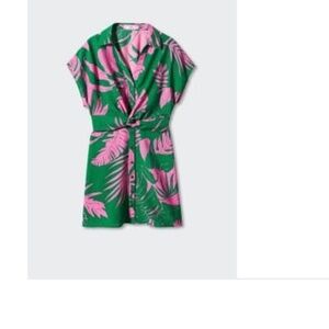 Mango Tropical Shirt dress size s